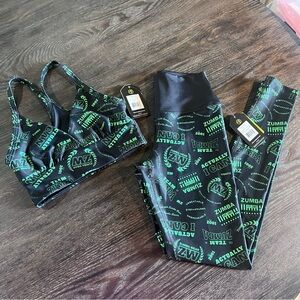 NWT Zumba Team Zumba Bra and Leggings Set Size XSpicy (XSmall)